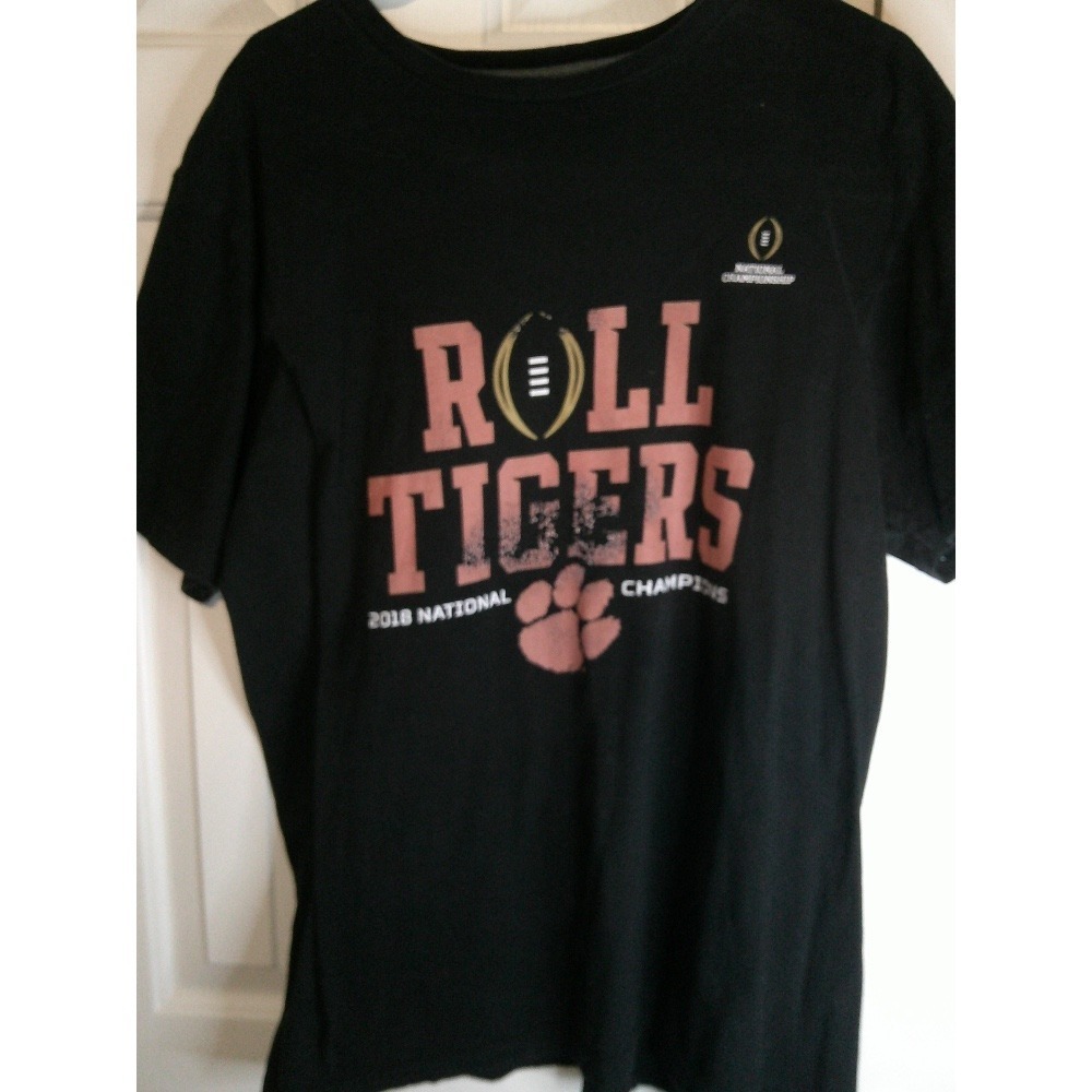 Vintage Roll Tigers Clemson 2018‎ National Champions Graphic T-Shirt Black XL